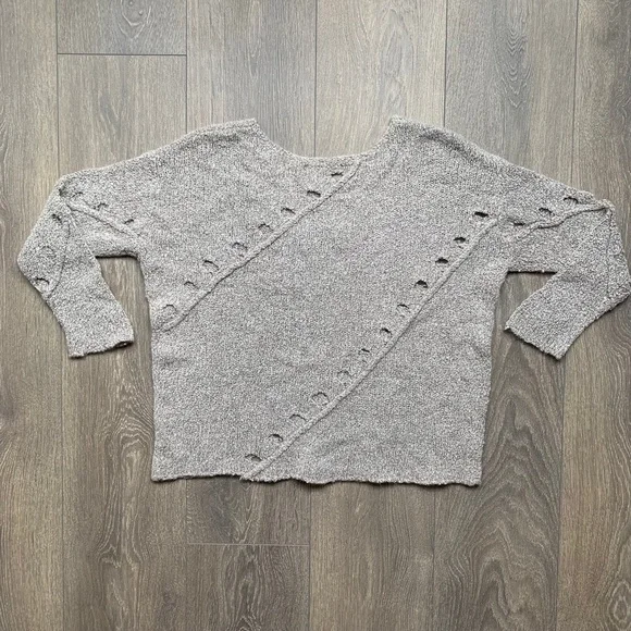 Anthropologie One Grey Day Grace Sweater Merino Wool Knit Marle Heathered XS - Picture 14 of 16